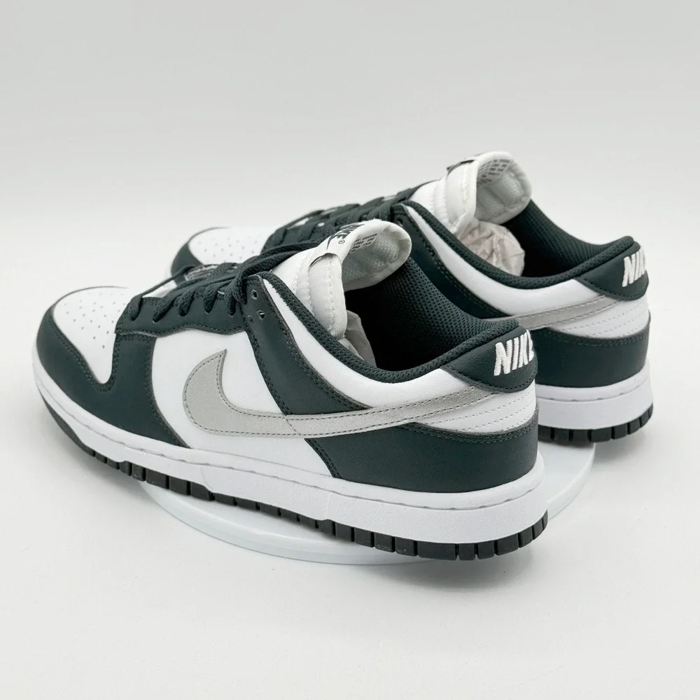 Nike Dunk Low Size 8.5 Womens Seaweed/Metallic Silver-White IO7450-364, NEW